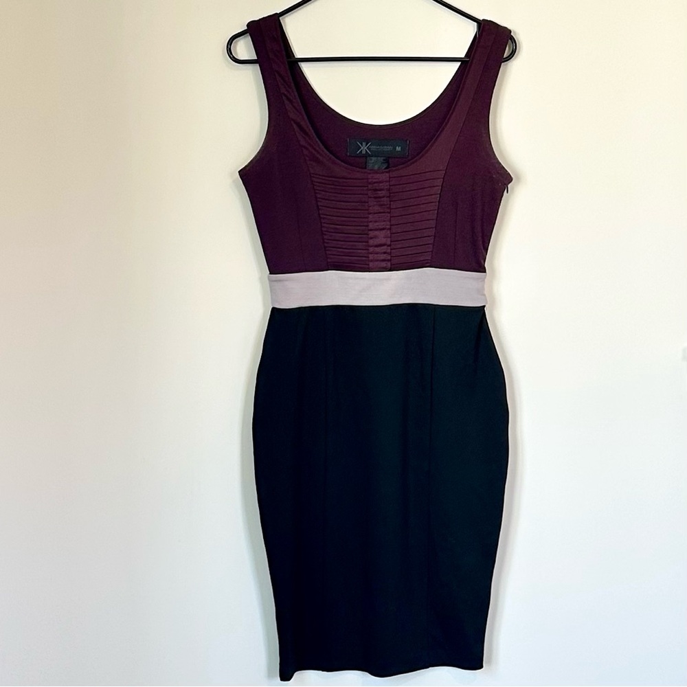 Kardashian Kollection Purple, Black and Gray Colorblock Dress - Size: Medium